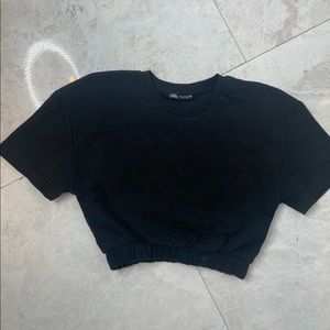 Zara black crop top